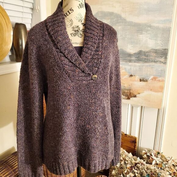 Charter Club Fafa Aubergine P/L Acrylic Blend Sweater. - Picture 5 of 13